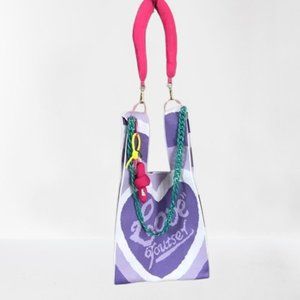 Y2K style VACAY KNITTED TOTE (PURPLE)